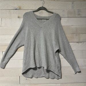 Gray V-Neck Women's Sweater